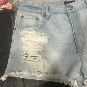 Aeropostale Light Blue Ripped Jean Shorts